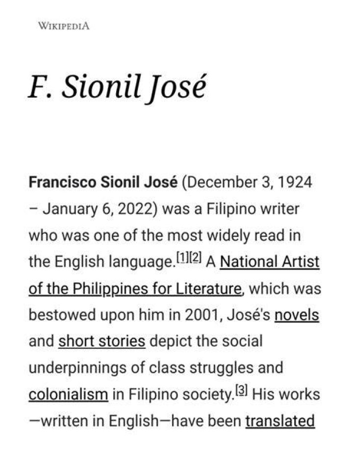 
F Sionil Jose Height, Weight, Net Worth, Age, Birthday, Wikipedia, Who, Nationality, Biography 